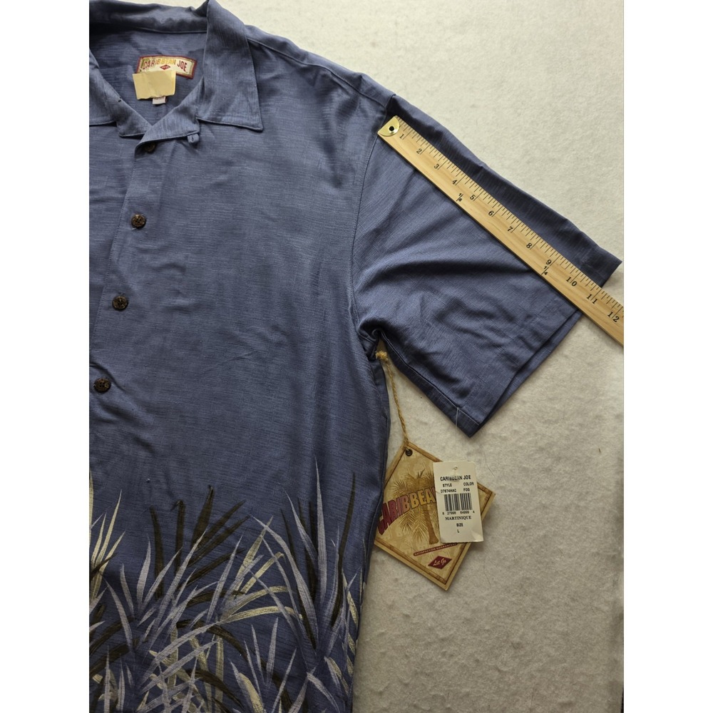 Caribbean Joe D767HAC Men's Blue Hawaiian Casual Short Sleeve Shirt. NWT. Size L - Picture 6 of 8